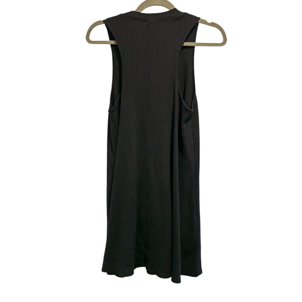Black High Neck Ribbed Dress - Picture 6 of 6